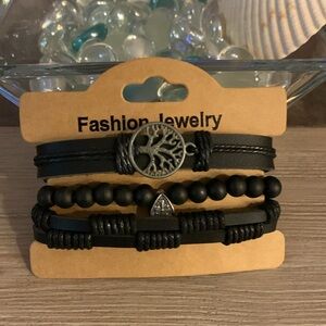 3 For $9 NEW Unisex Braided & Beaded Leather Bracelets